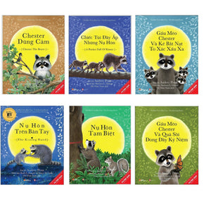 Combo 6 Cuốn Picture Book Song Ngữ: Nụ Hôn Trên Bàn Tay + Chester Dũng Cảm + Những Chiếc Túi Đầy Ắp Những Nụ Hôn + Gấu Mèo Chester Và Kẻ Bắt Nạt To Xác Xấu Xa + Nụ Hôn Tạm Biệt + Gấu Mèo Chester Và Quả Sồi Đong Đầy Kỉ Niệm