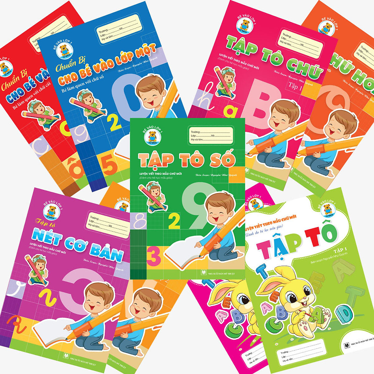 Combo 9 Cuốn Tập Tô - Tập Viết Chữ - Làm Quen Chữ Cái/Chữ Số (Chuẩn Bị Vào Lớp 1)