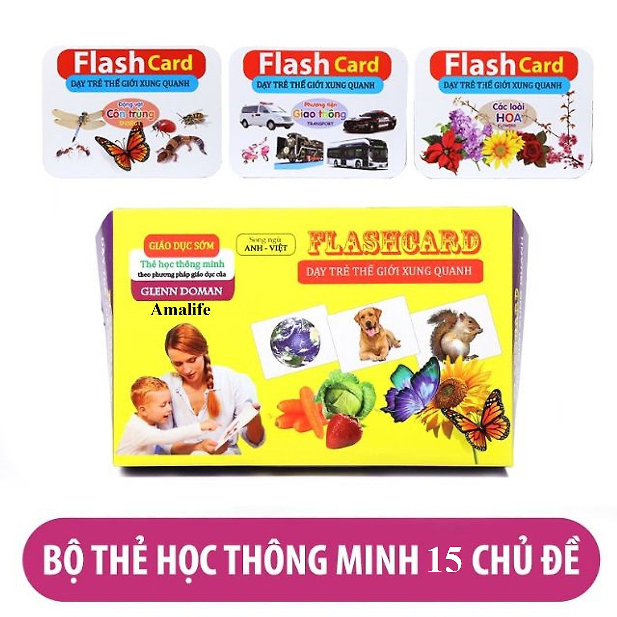 Bộ Thẻ Học Thông Minh Flashcard Song Ngữ Cho Bé