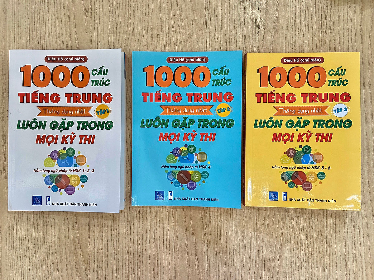 1000 Cấu Trúc Tiếng Trung Thông Dụng Nhất Luôn Gặp Trong Mọi Kỳ Thi (3 Tập)